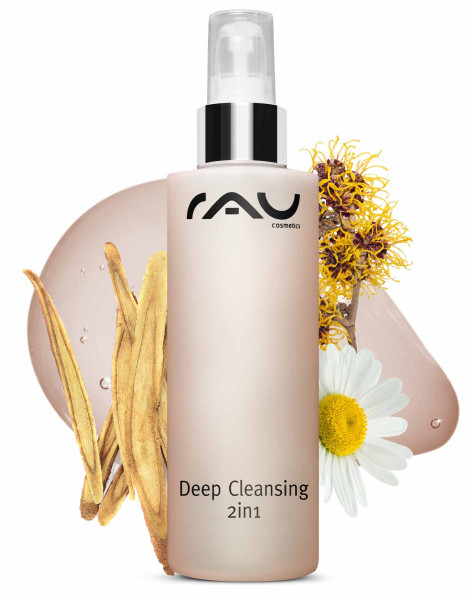 RAU Deep Cleansing 2 in1 200 ml -reinigt, verzorgt & lotioneert met aloë vera, zoethoutwortel, venkel, kamille, hamamelis & paardestaa